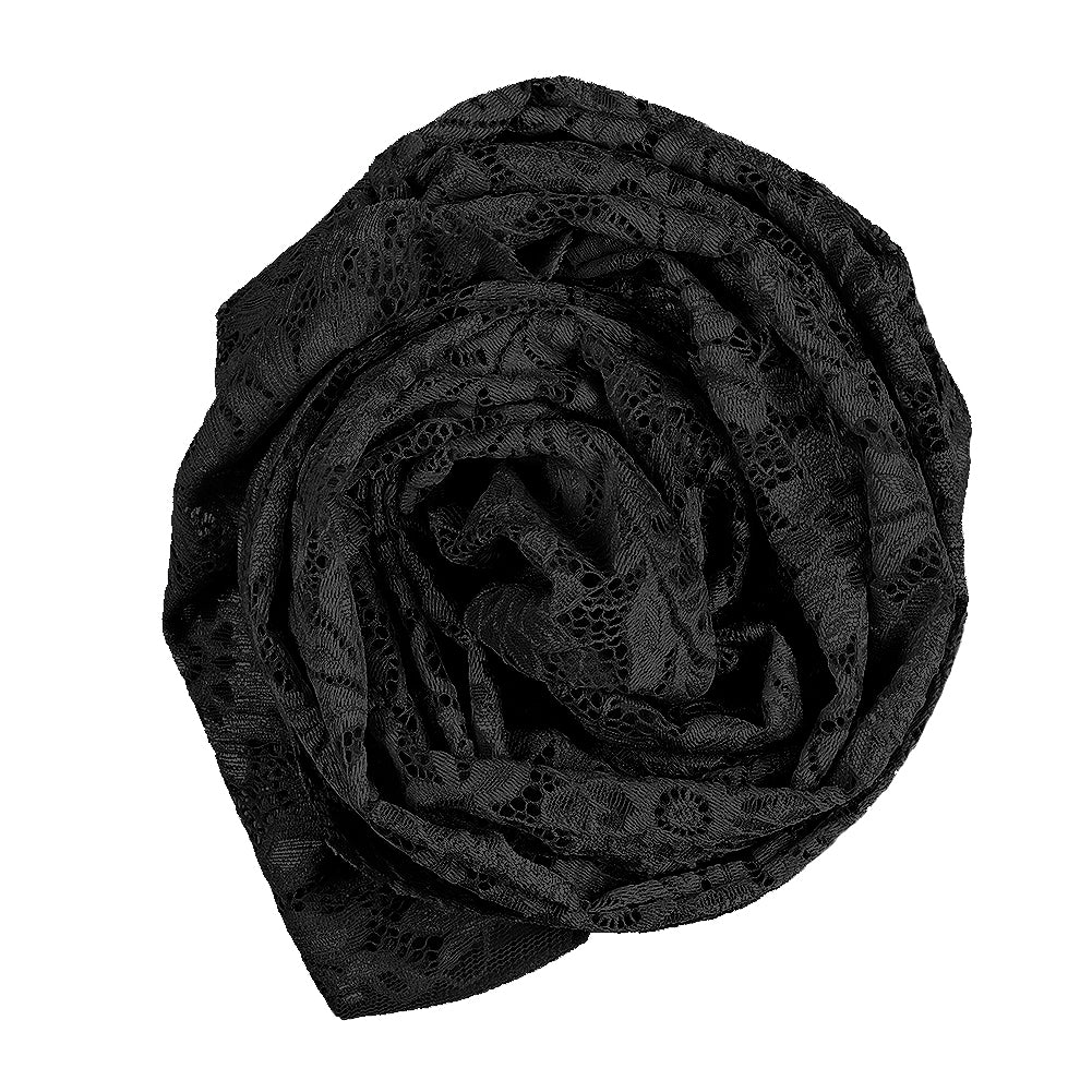 Re-Embroidered Stretch Lace - Black Sunflowers - McKee Collection Detail