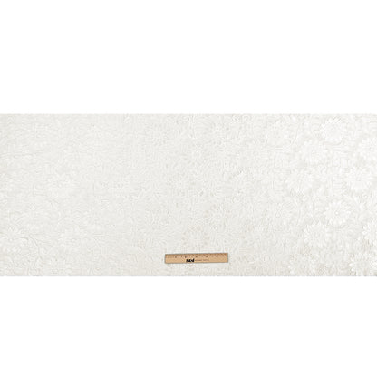 Re-Embroidered Stretch Lace - White Sunflowers - McKee Collection Drape