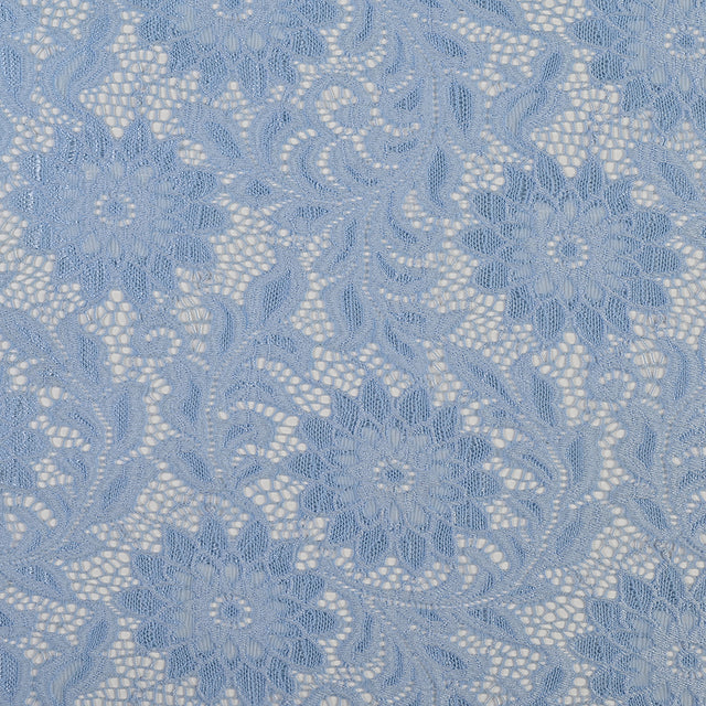 Re-Embroidered Stretch Lace - Placid Blue Sunflowers - McKee Collection