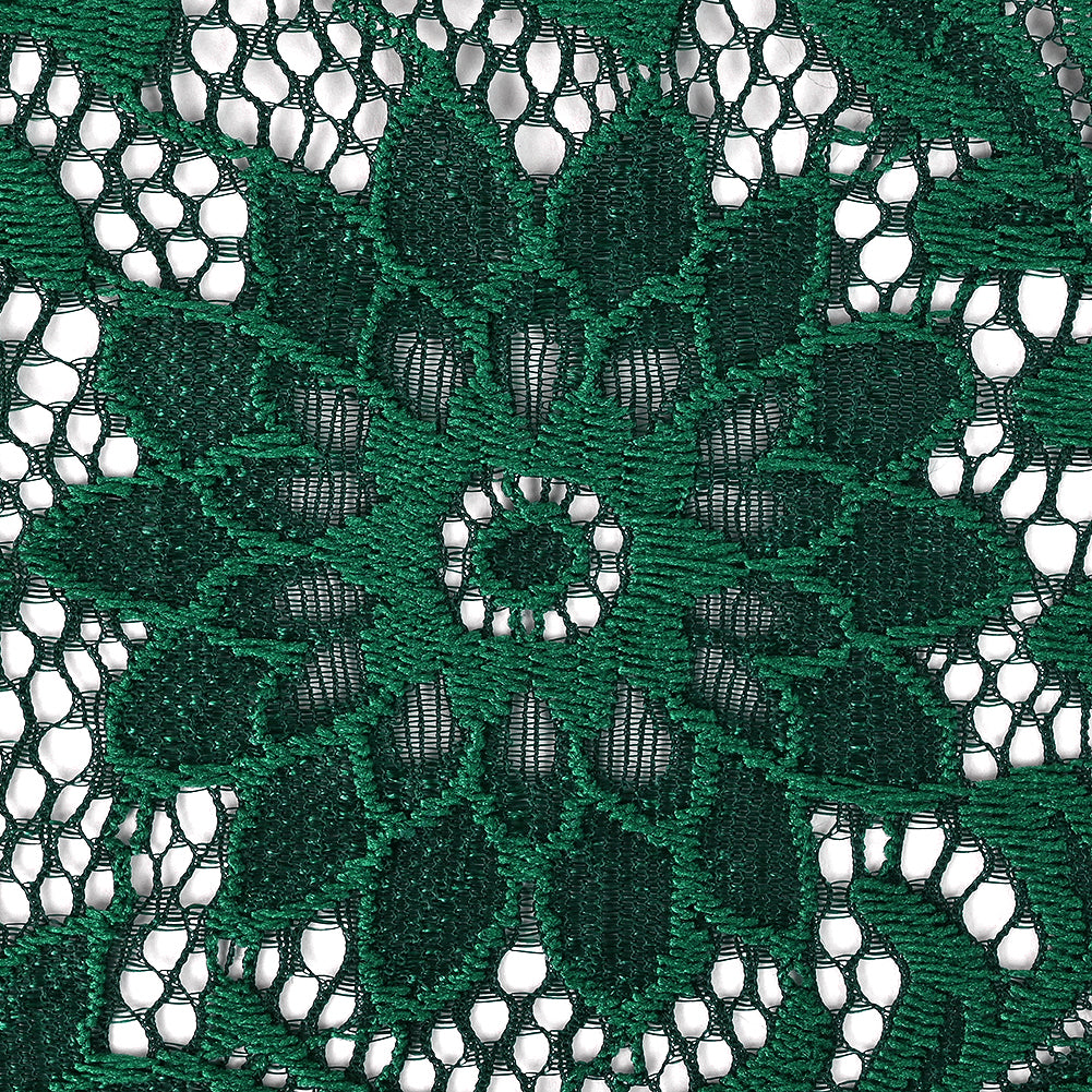 Re-Embroidered Stretch Lace - Emerald Sunflowers - McKee Collection Folded