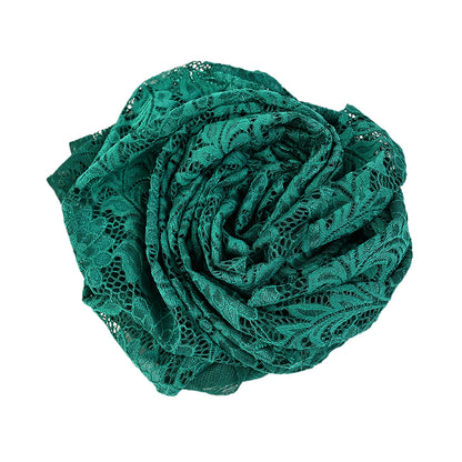 Re-Embroidered Stretch Lace - Emerald Sunflowers - McKee Collection Detail