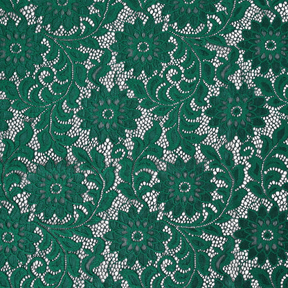 Re-Embroidered Stretch Lace - Emerald Sunflowers - McKee Collection