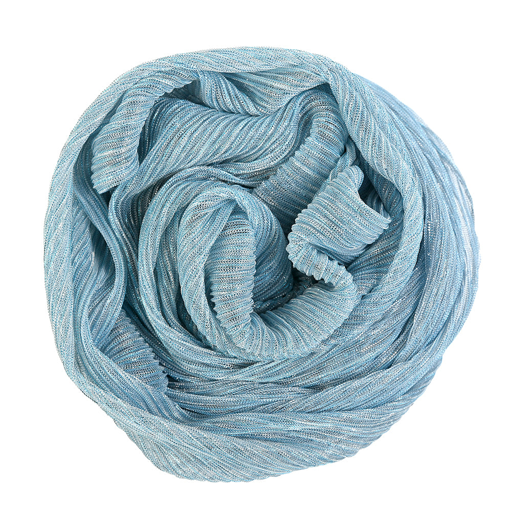 Metallic Stretch Plisse - Baby Blue - Natalia Collection Detail
