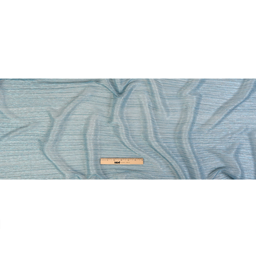 Metallic Stretch Plisse - Baby Blue - Natalia Collection Drape