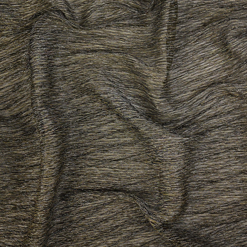 Metallic Stretch Plisse - Black and Gold - Natalia Collection