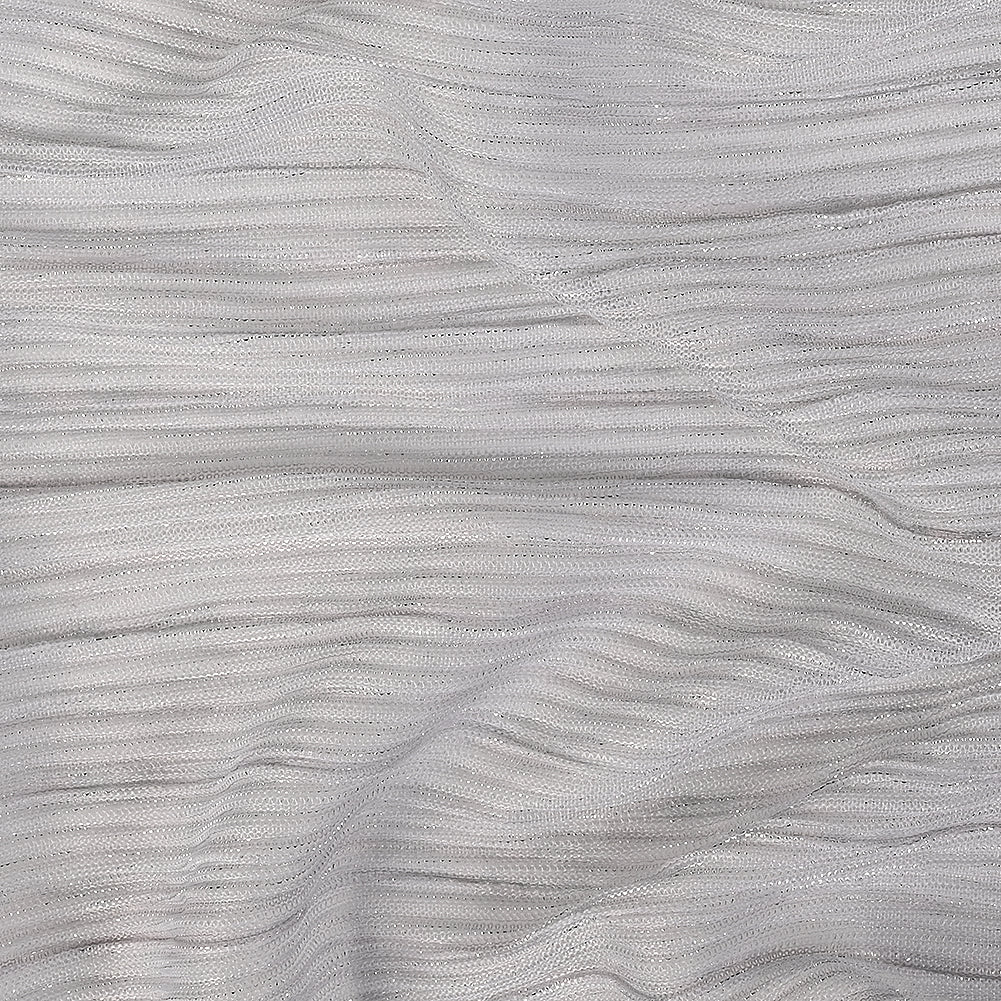 Metallic Stretch Plisse - Silver - Natalia Collection Folded