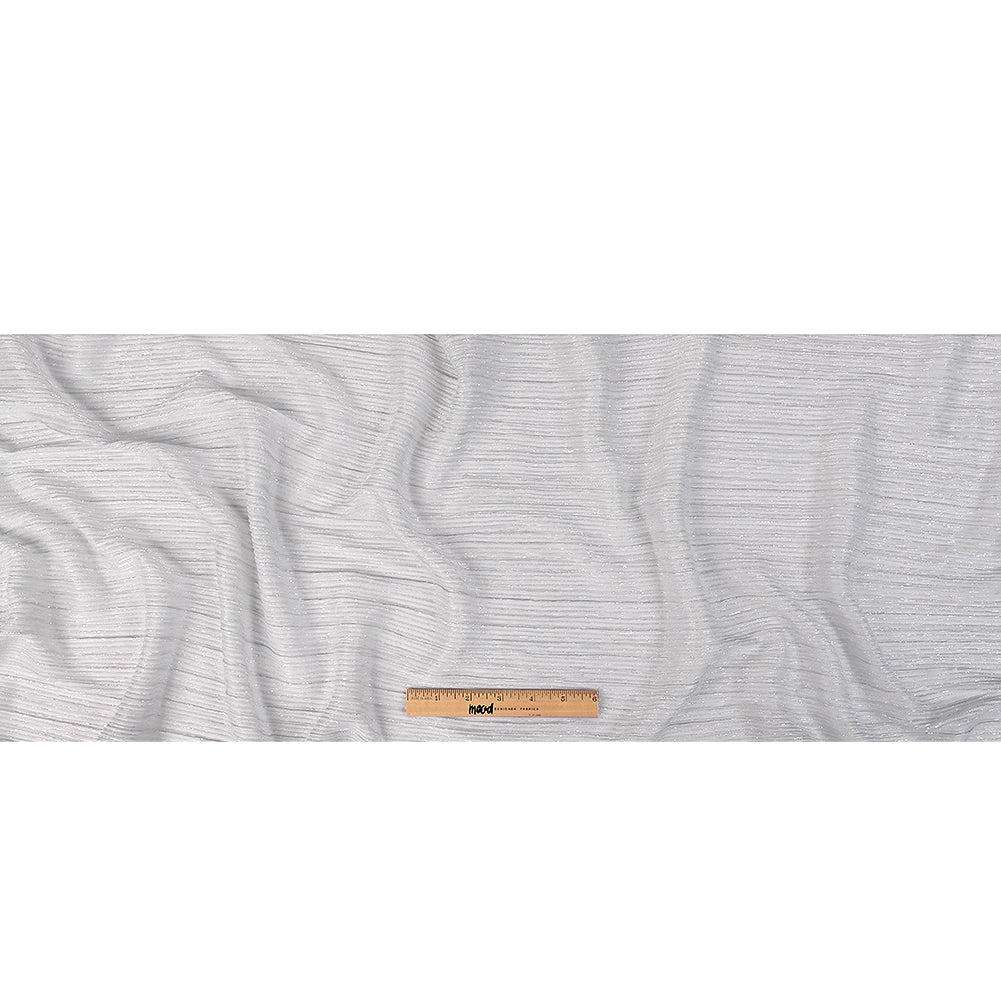 Metallic Stretch Plisse - Silver - Natalia Collection Drape