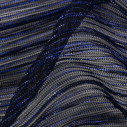 Metallic Stretch Plisse - Magnetic Blue - Natalia Collection Folded