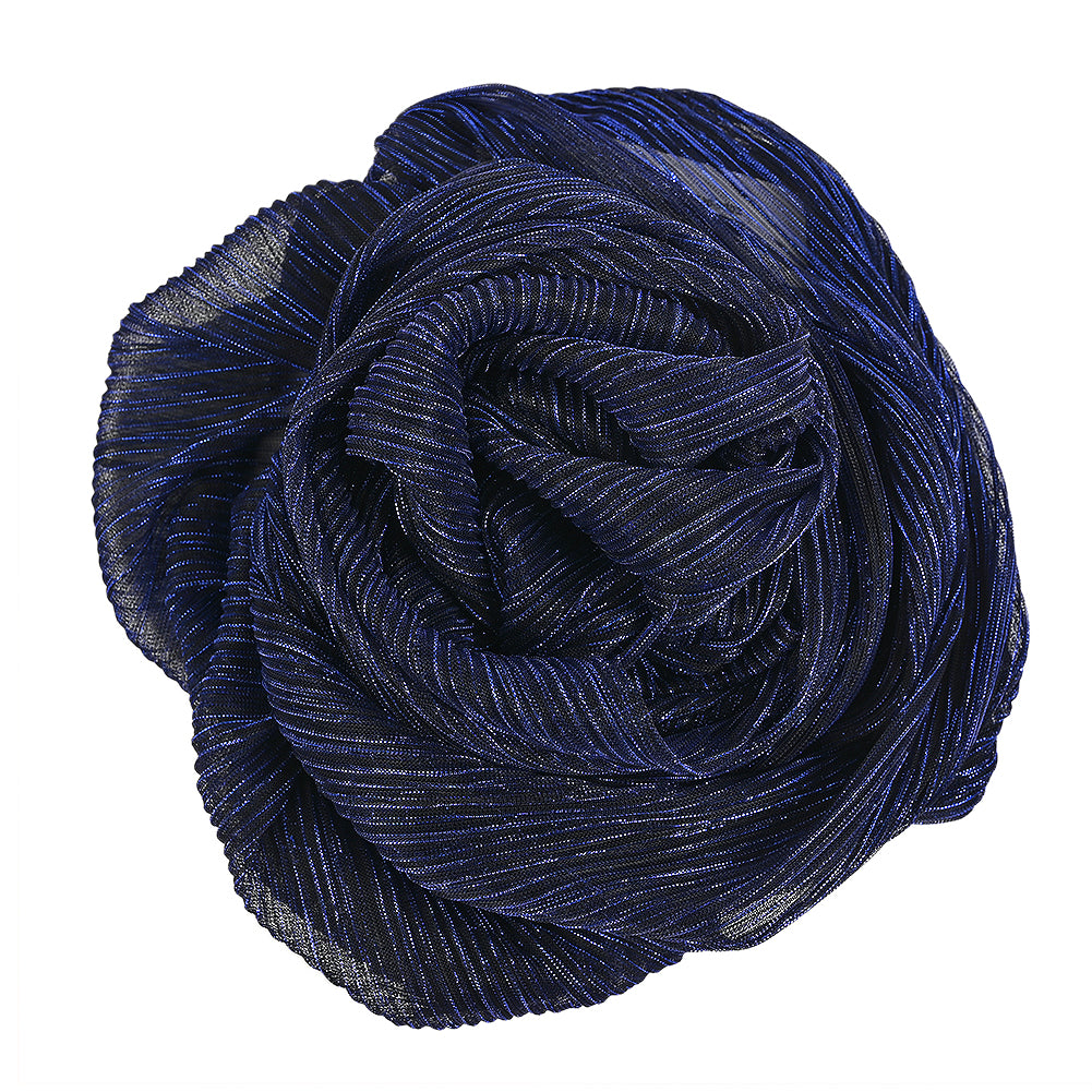 Metallic Stretch Plisse - Magnetic Blue - Natalia Collection Detail
