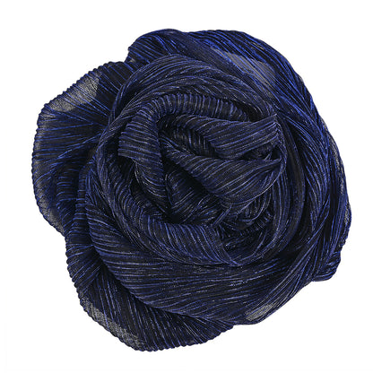Metallic Stretch Plisse - Magnetic Blue - Natalia Collection Detail