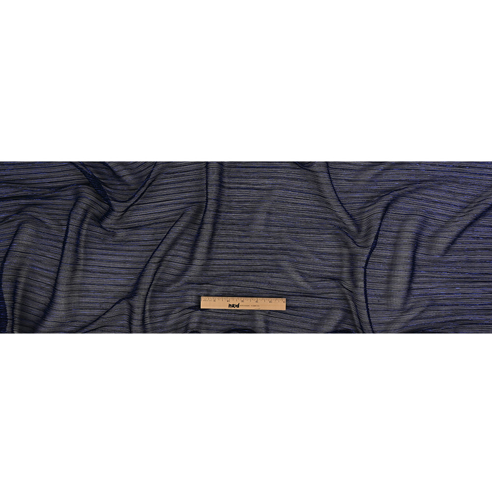 Metallic Stretch Plisse - Magnetic Blue - Natalia Collection Drape
