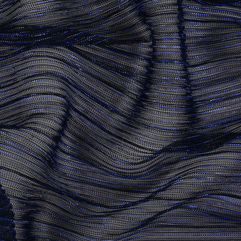 Metallic Stretch Plisse - Magnetic Blue - Natalia Collection