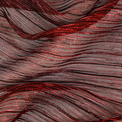 Metallic Stretch Plisse - Corazon and Black - Natalia Collection Folded