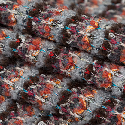 Rustic Orange, Chocolate Lab and Gray Striped Blended Wool Knit Folded