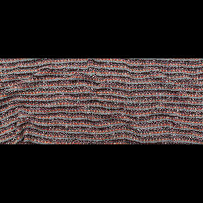 Rustic Orange, Chocolate Lab and Gray Striped Blended Wool Knit Full