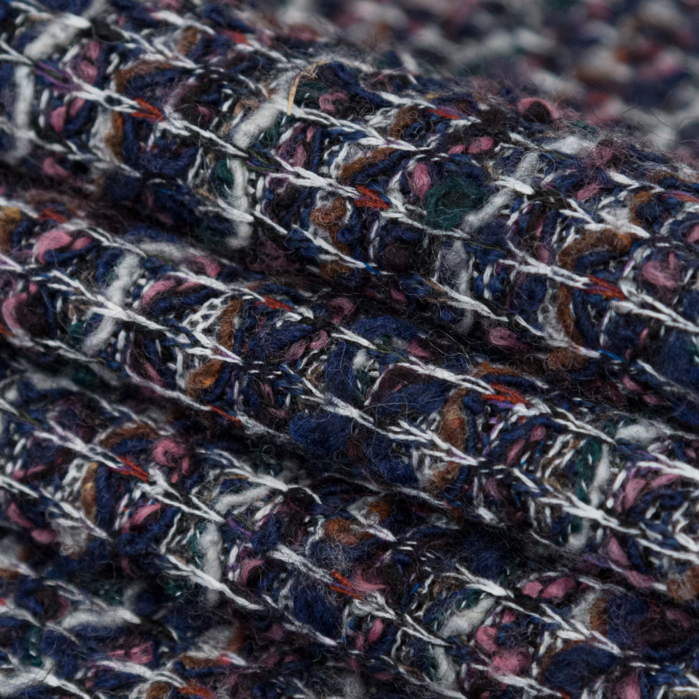 Eclipse, Botanical Garden and Rose Striped Blended Wool Knit Folded