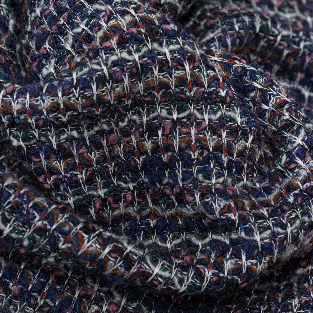 Eclipse, Botanical Garden and Rose Striped Blended Wool Knit Detail