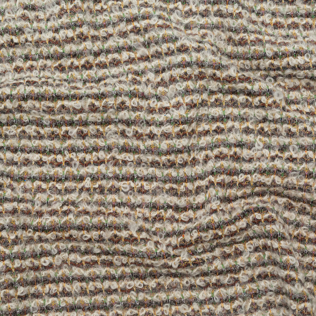 Irish Cream, Lime and Yellow Striped Blended Wool Knit