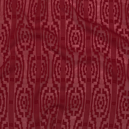 Italian Chili Pepper Geometric Stripes Burnout Polyester Chiffon