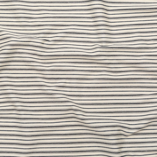Italian Turtledove and Parisian Night Striped Stretch Twill Knit
