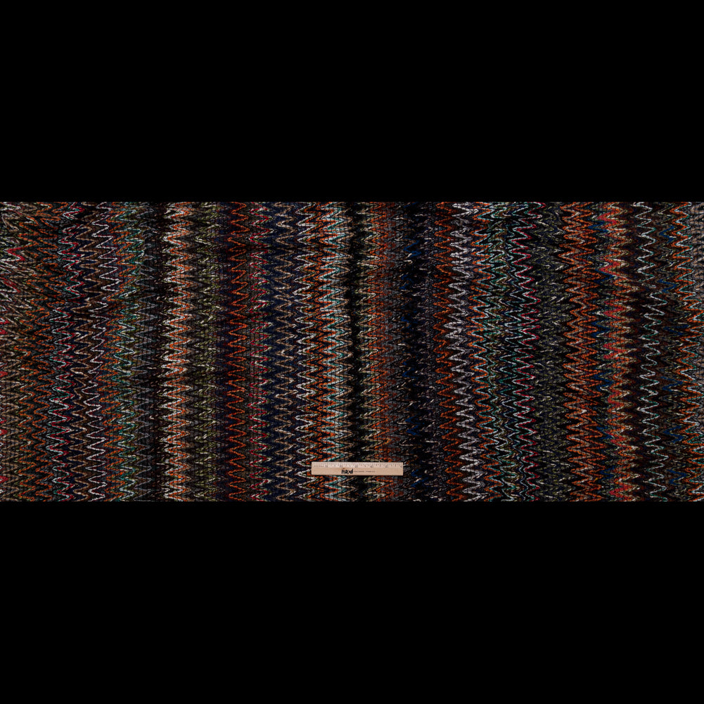 Italian Fall Tones Zig-Zag Novelty Wool Knit Full