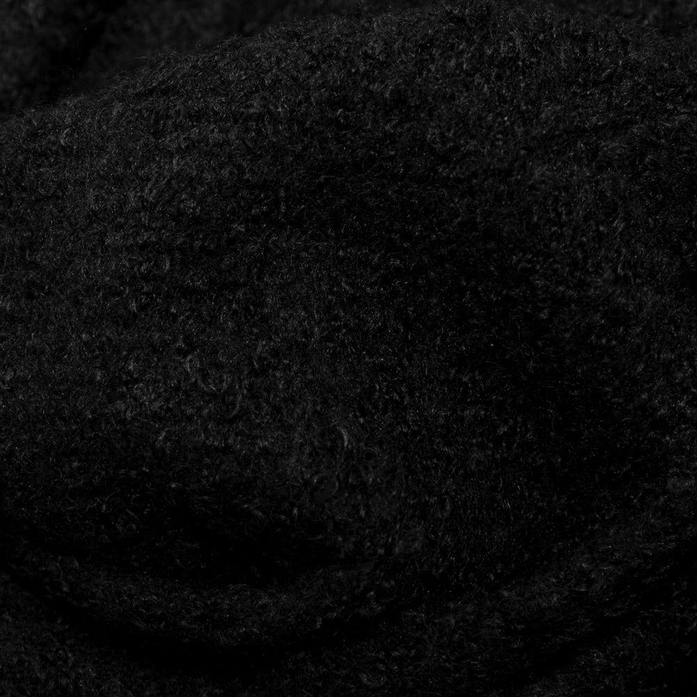 Black Boucled Blended Wool Knit Detail