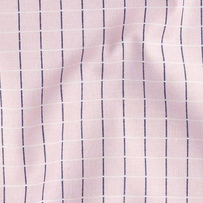 Premium Pink Woven Checks Dobby Cotton Shirting Detail