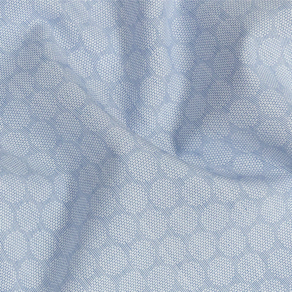 Premium Light Blue Circular Dandelions Cotton Shirting Detail
