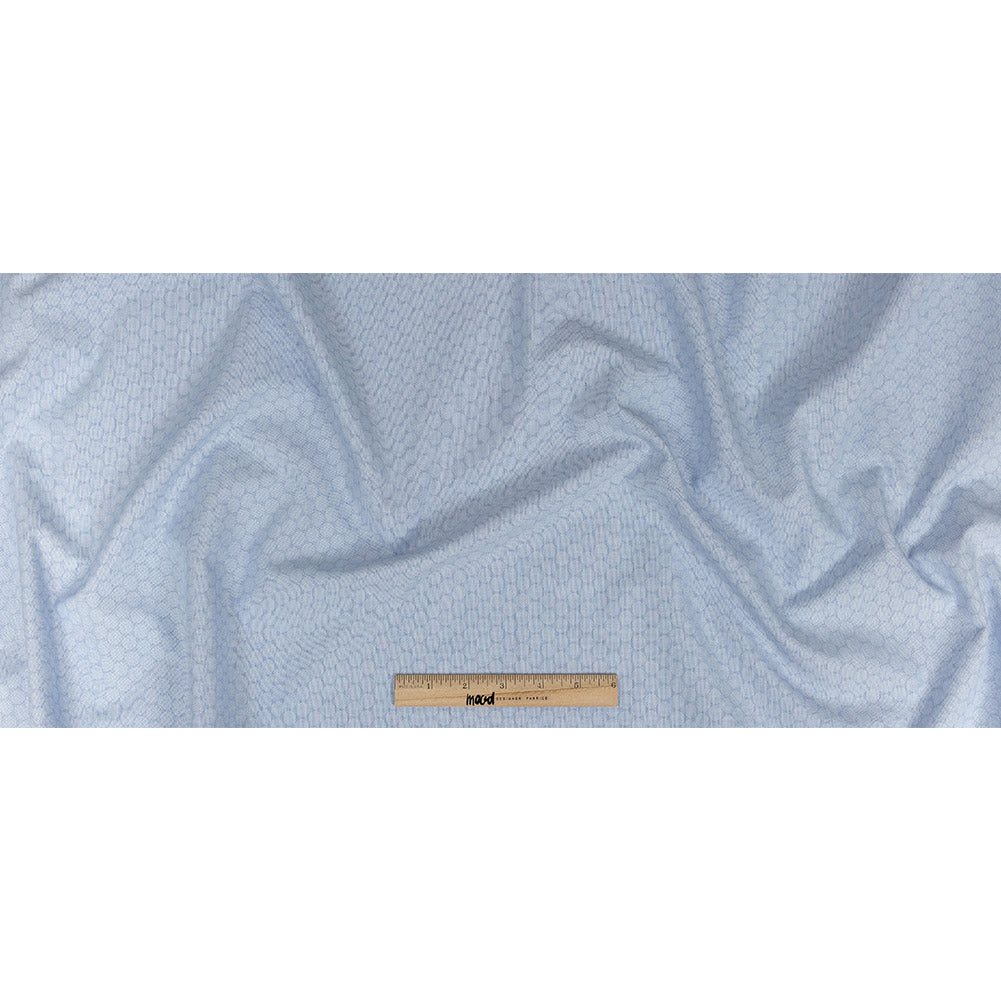 Premium Light Blue Circular Dandelions Cotton Shirting Full