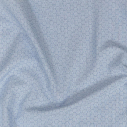 Premium Light Blue Circular Dandelions Cotton Shirting