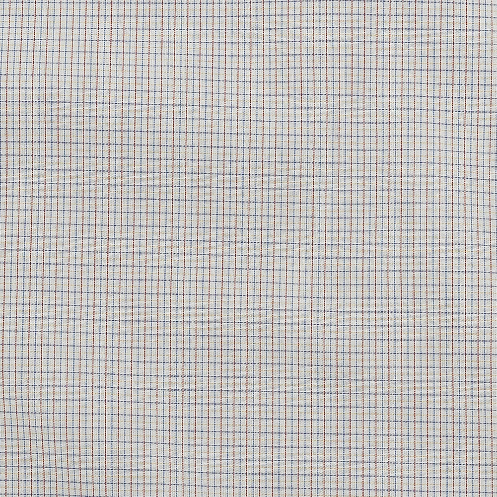 Premium Red, Pastel Yellow and Surf the Web Blue Graph Check Cotton Shirting Detail