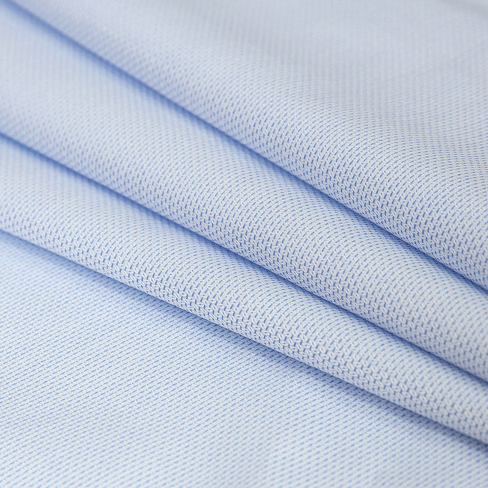 Premium Light Blue Patterned Dobby Cotton Shirting Folded