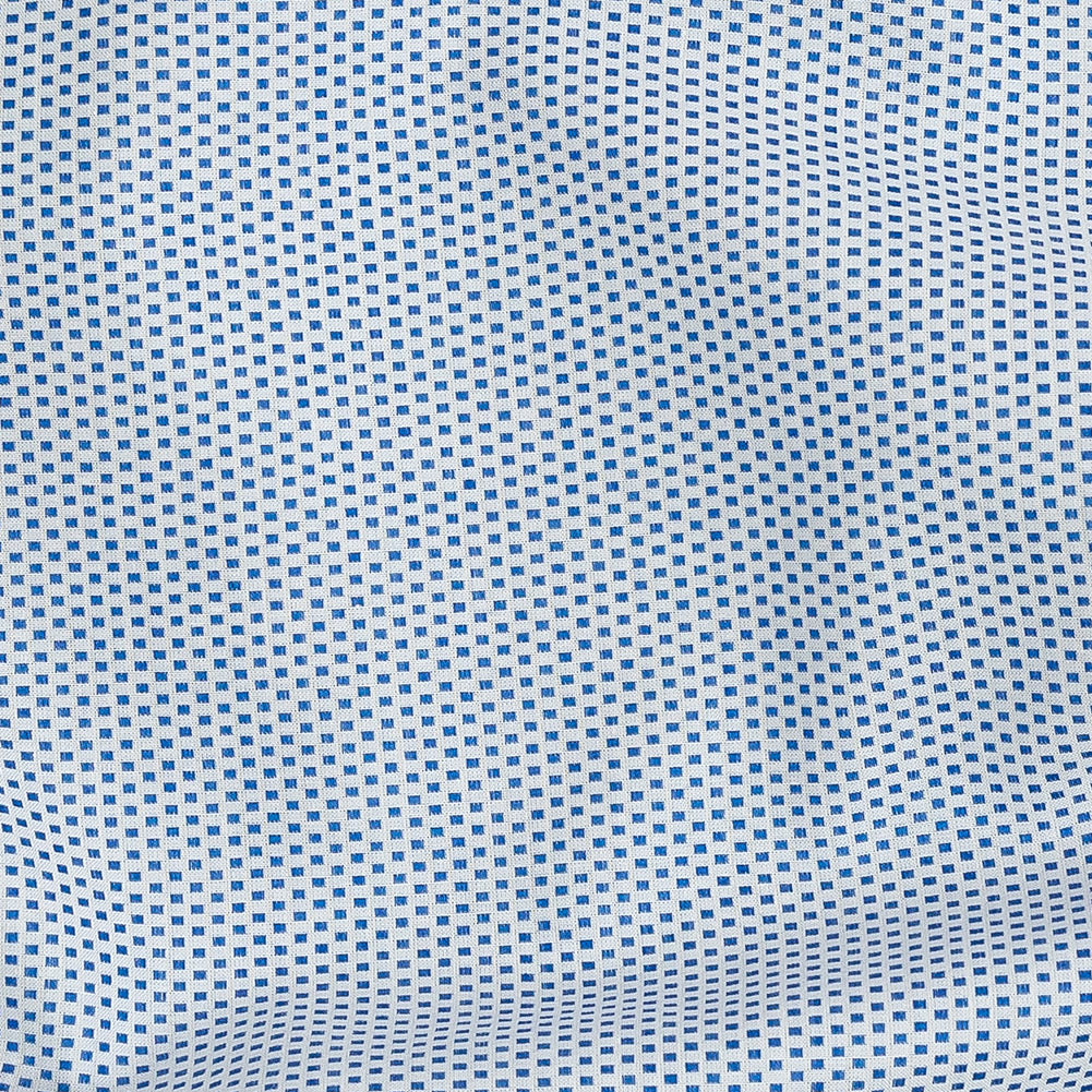Premium Medium Blue Woven Squares Dobby Cotton Shirting Detail