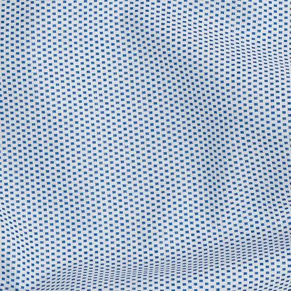 Premium Medium Blue Woven Squares Dobby Cotton Shirting Detail
