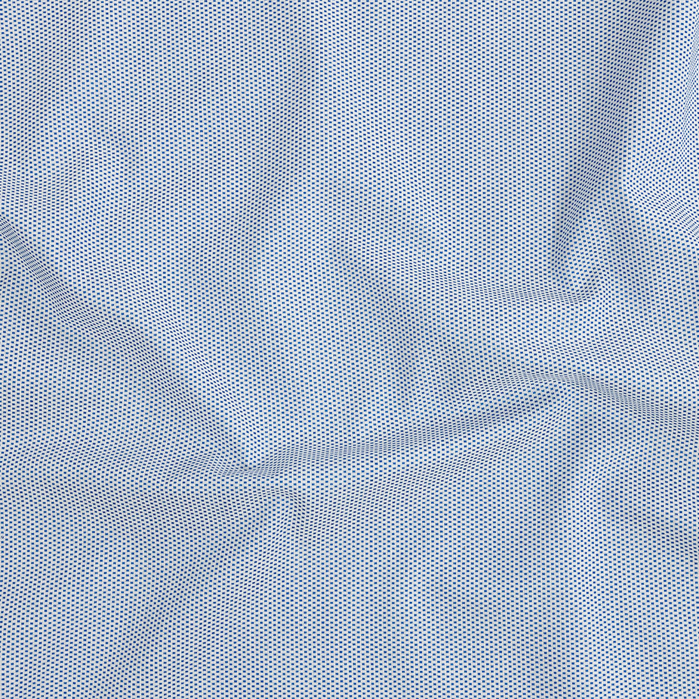 Premium Medium Blue Woven Squares Dobby Cotton Shirting