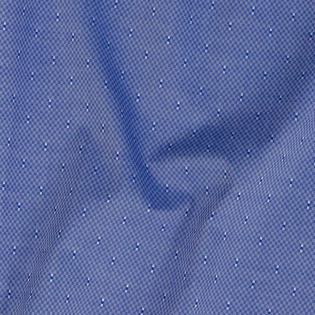 Premium Deep Periwinkle Minute Checks Dobby Cotton Shirting Detail