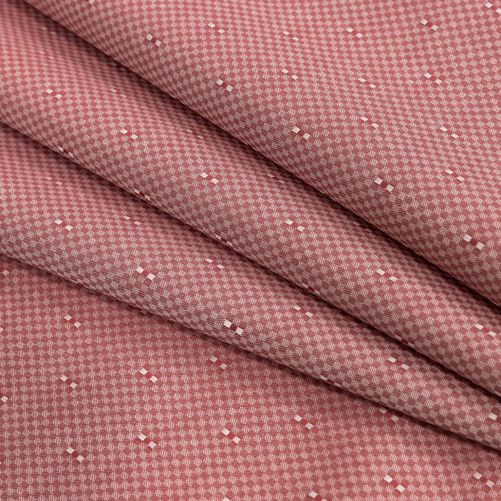 Premium Red Minute Checks Dobby Cotton Shirting Folded