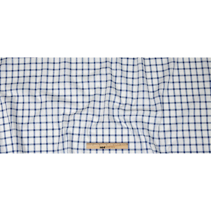 Premium Blue and White Checkered Dobby Cotton Shirting Full
