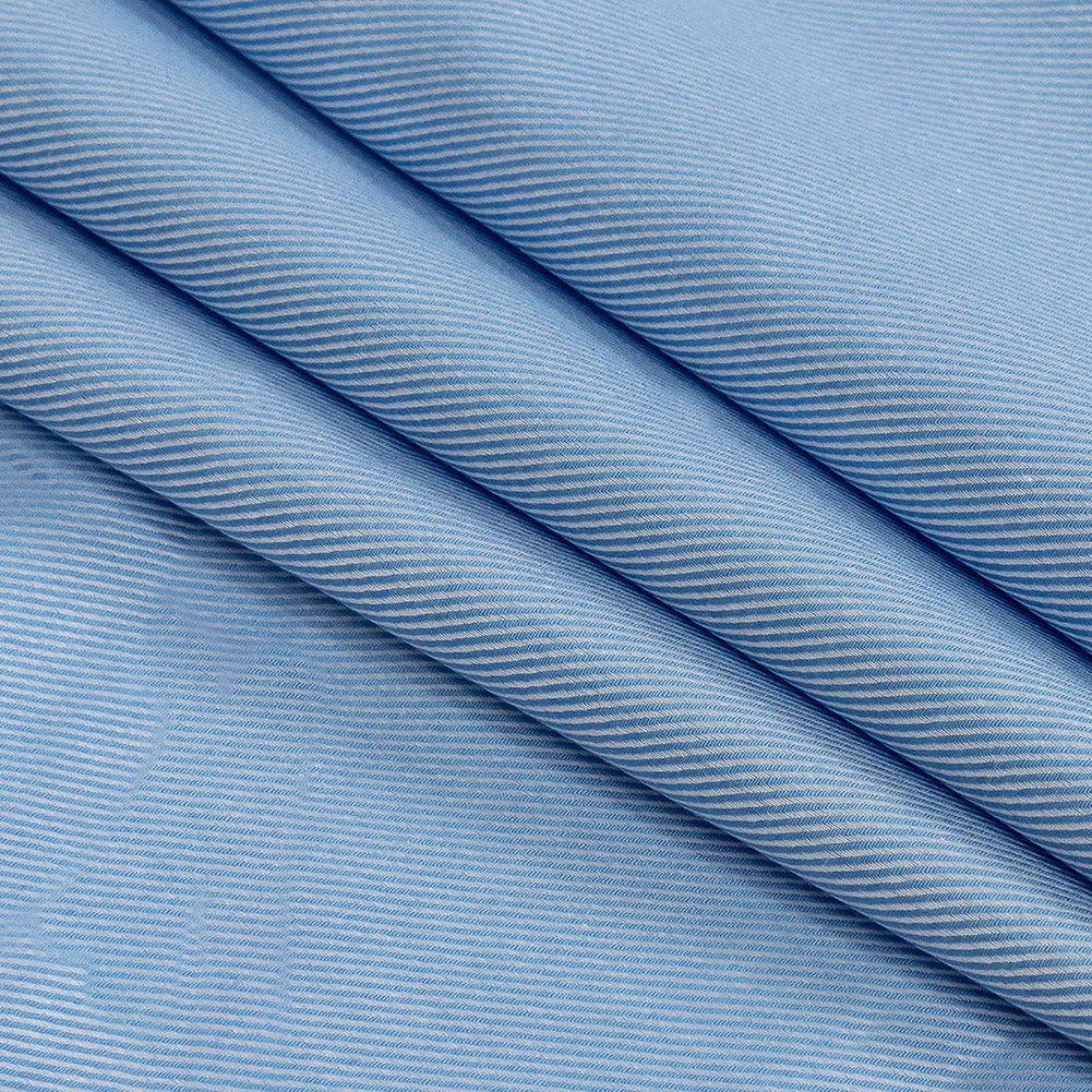 Premium Sky Blue Twill Cotton Shirting Folded