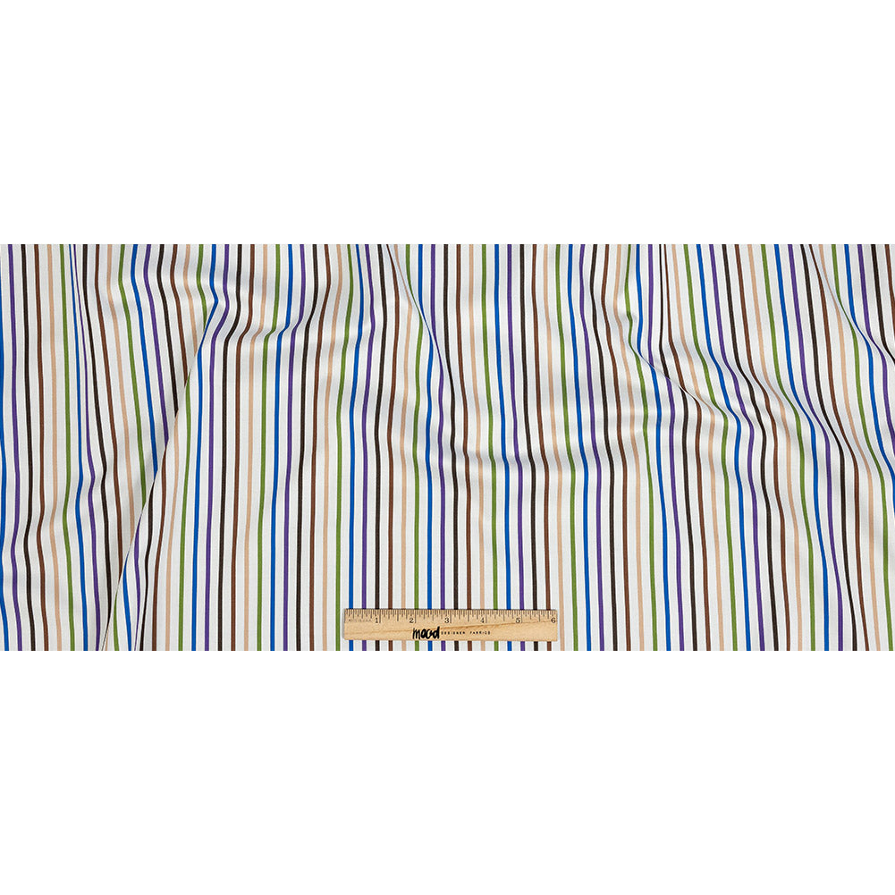 Premium Cool-Tones Multicolor Pencil Stripes Dobby Cotton Shirting Full