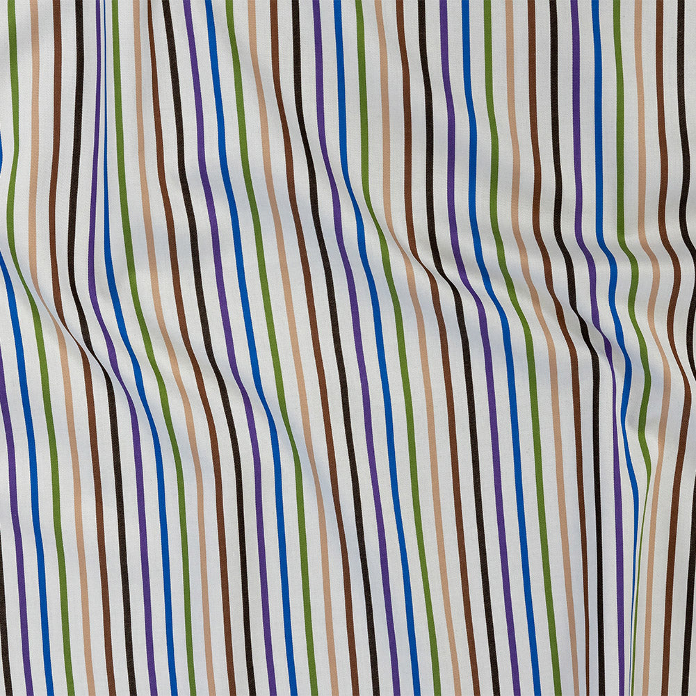 Premium Cool-Tones Multicolor Pencil Stripes Dobby Cotton Shirting