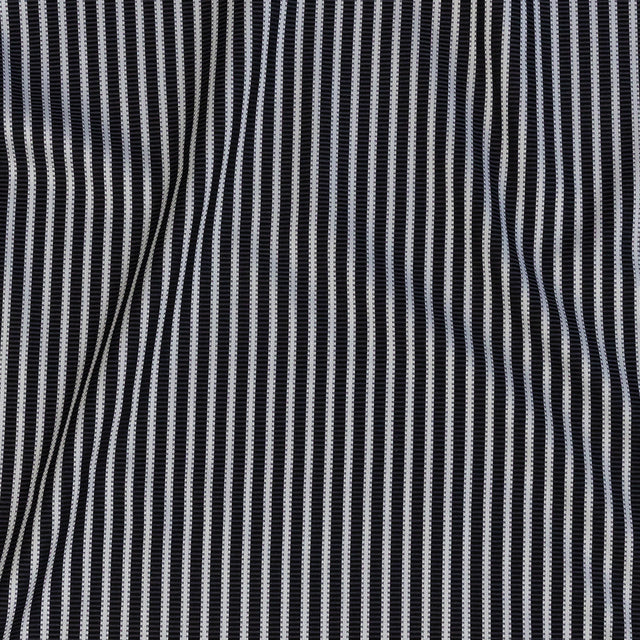 Premium Silver and Espresso Railroad Tracks Cotton Shirting