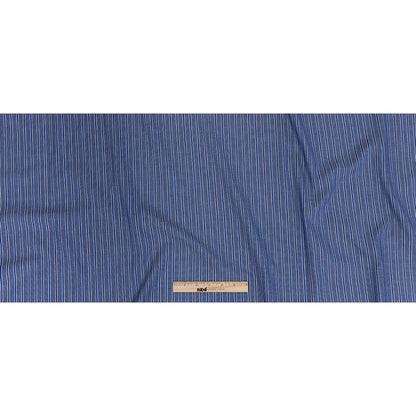 Premium Medium Blue Checks and Stripes Cotton Shirting Full