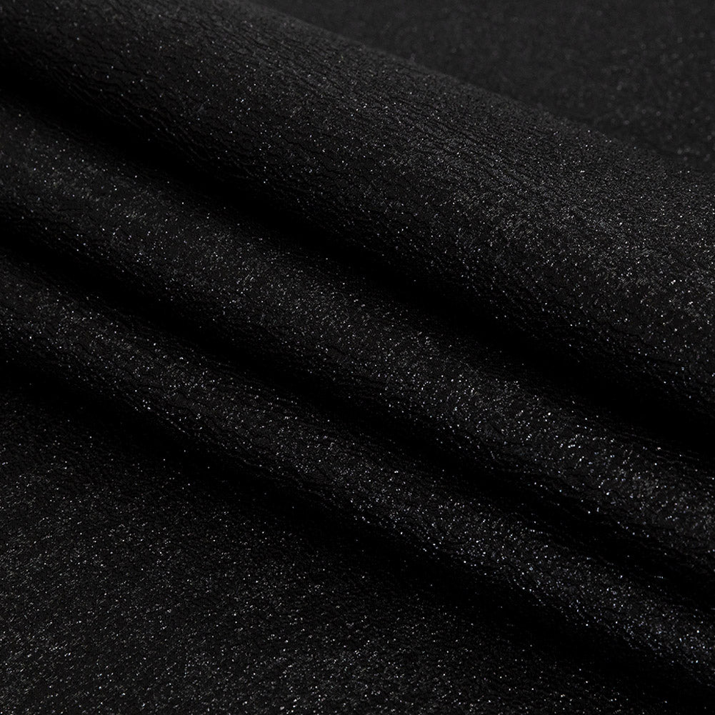 Metallic Black Crackle Luxury Brocade Detail