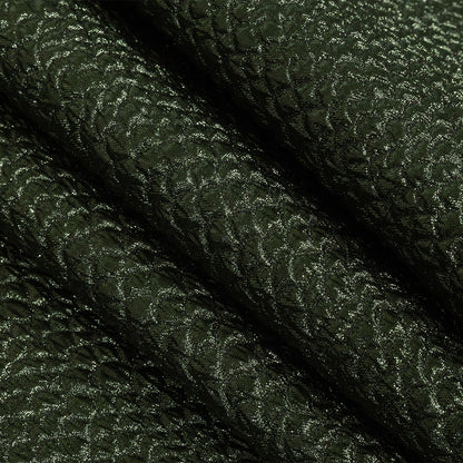Metallic Green Dimensional Scallops Brocade Detail