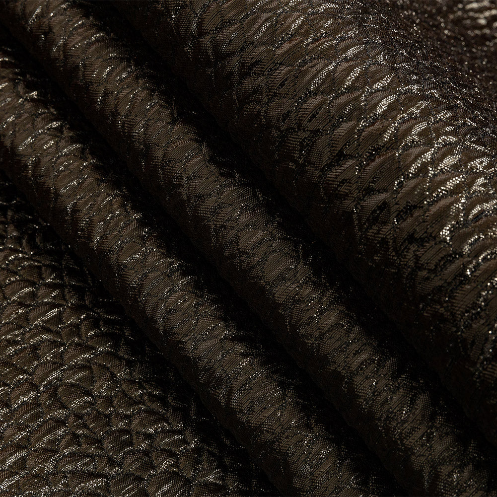 Metallic Copper Dimensional Scallops Brocade Detail