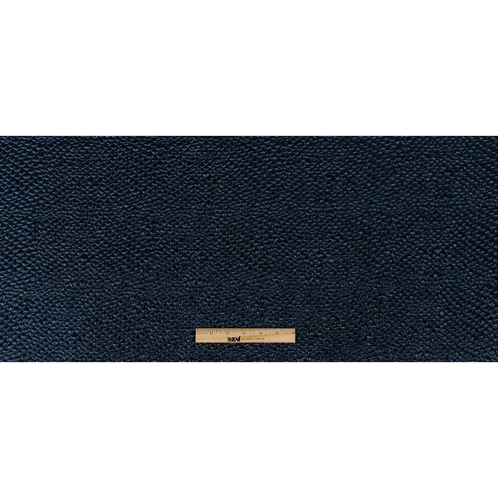 Metallic Navy Dimensional Scallops Brocade Folded