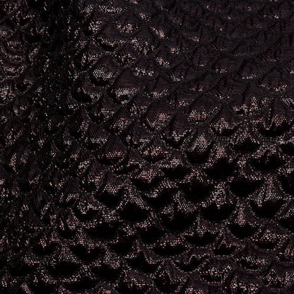 Metallic Dark Chocolate Dimensional Scallops Brocade Folded