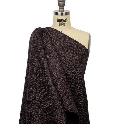 Metallic Dark Chocolate Dimensional Scallops Brocade Detail