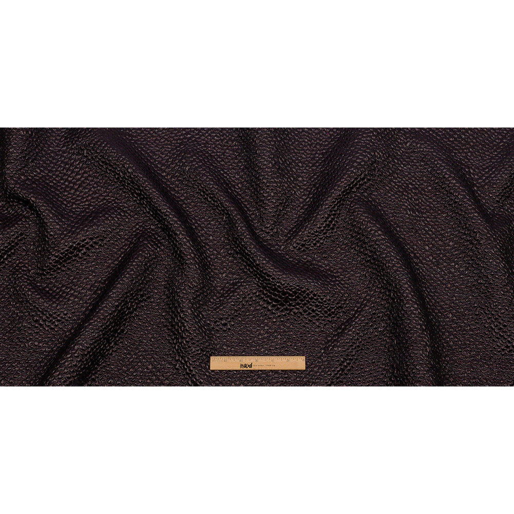 Metallic Dark Chocolate Dimensional Scallops Brocade Drape
